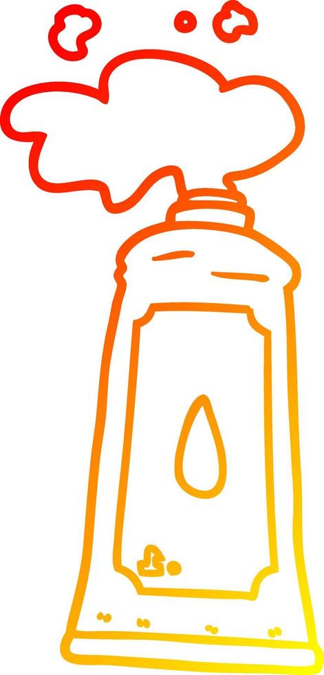 warm gradient line drawing cartoon tube of paint vector