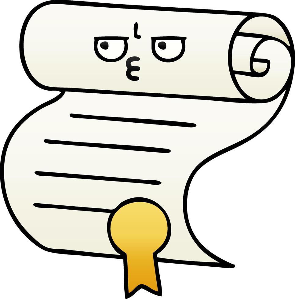 gradient shaded cartoon contract vector