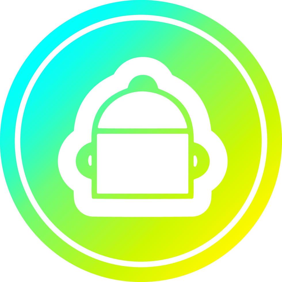 cooking pot circular in cold gradient spectrum vector