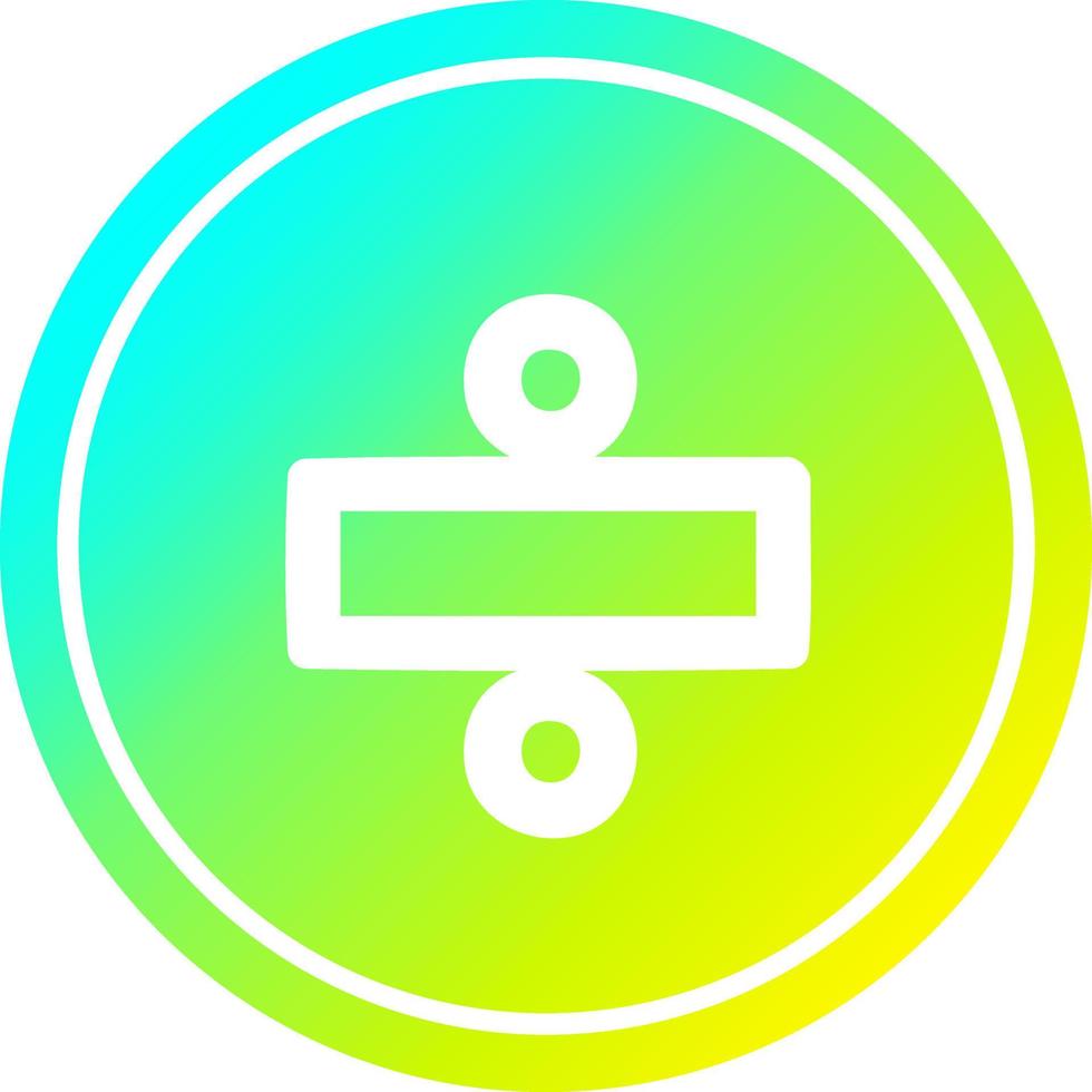 division sign circular in cold gradient spectrum vector