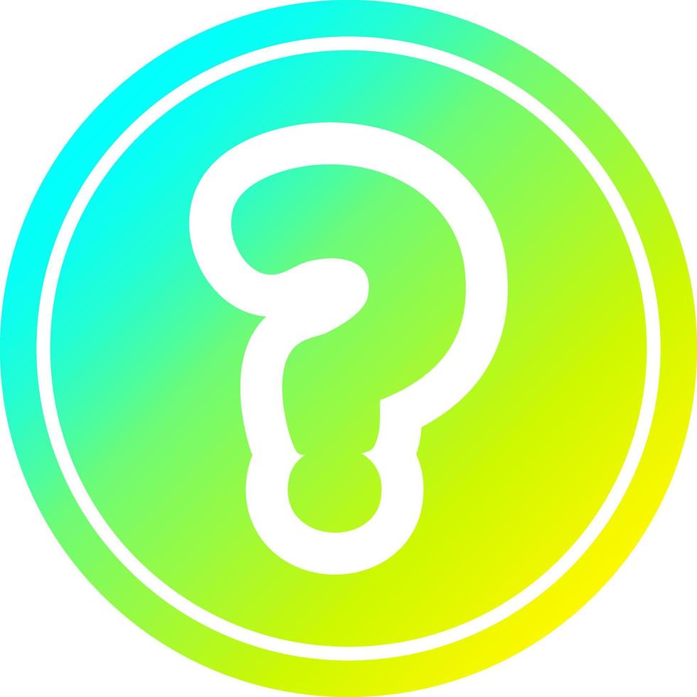 question mark circular in cold gradient spectrum vector