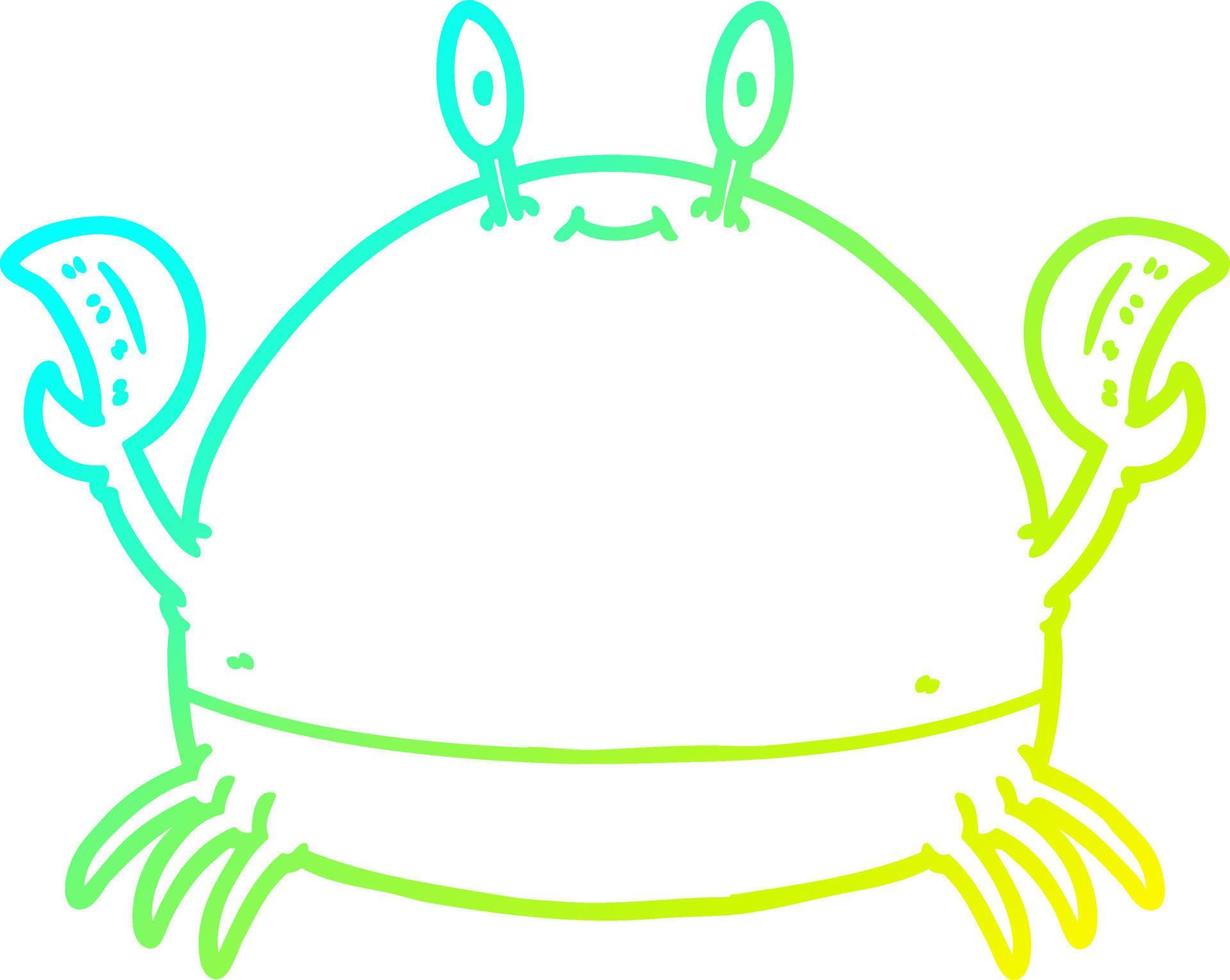 cold gradient line drawing cartoon crab vector