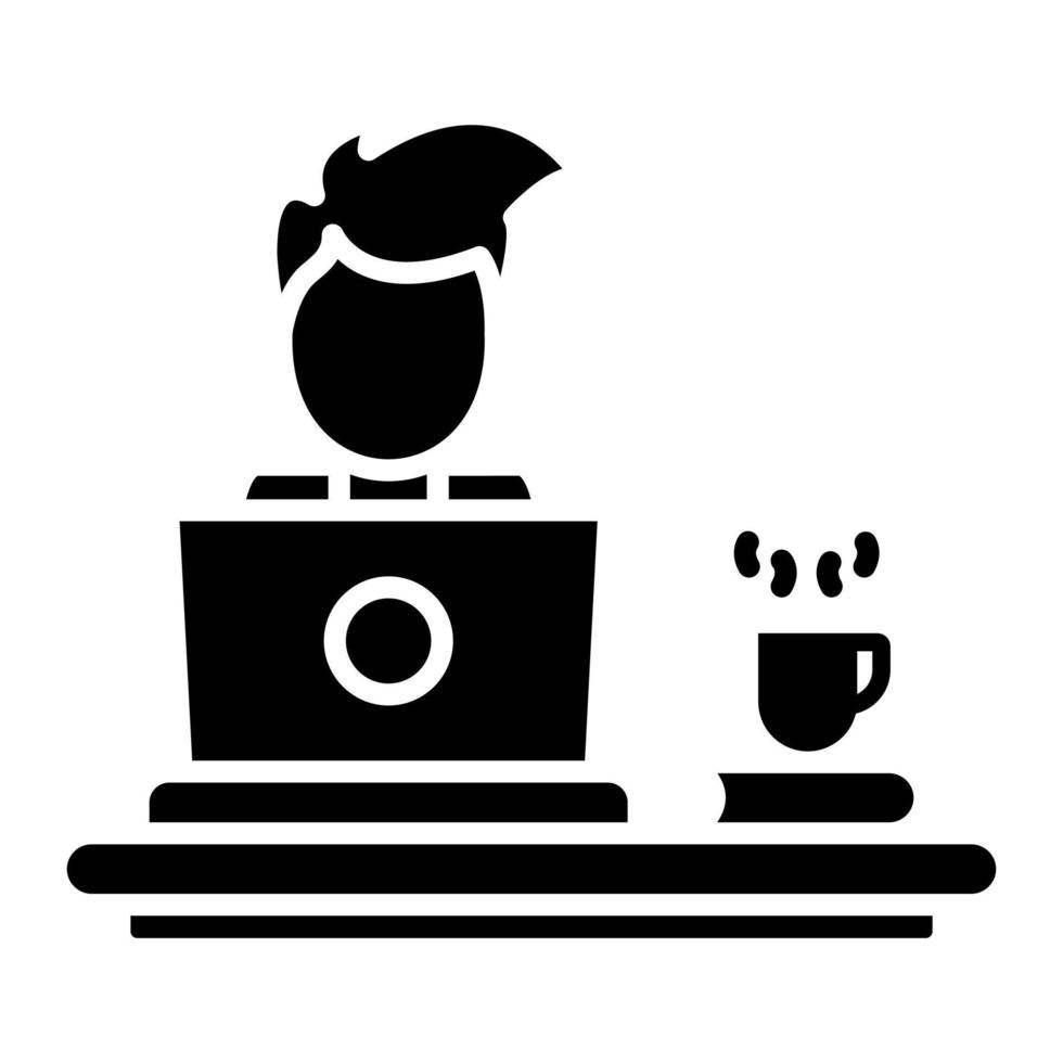 Working at Home Glyph Icon vector