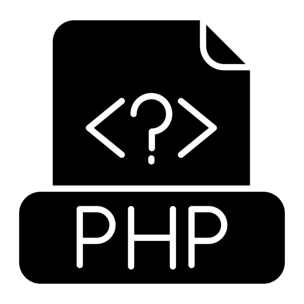 Php File Glyph Icon vector