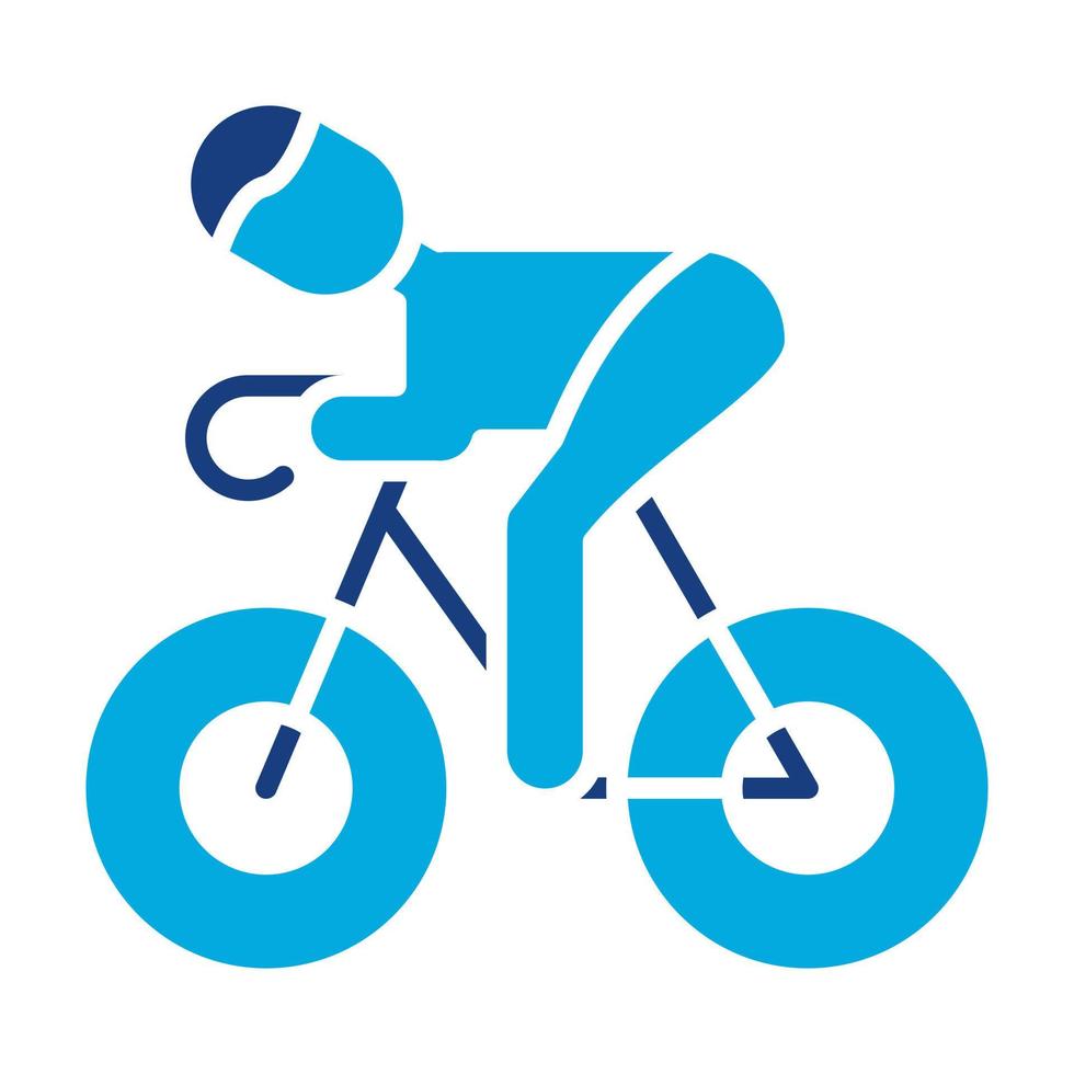 ciclismo glifo icono de dos colores vector