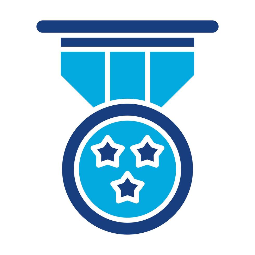Bronze Medal Glyph Two Color Icon vector