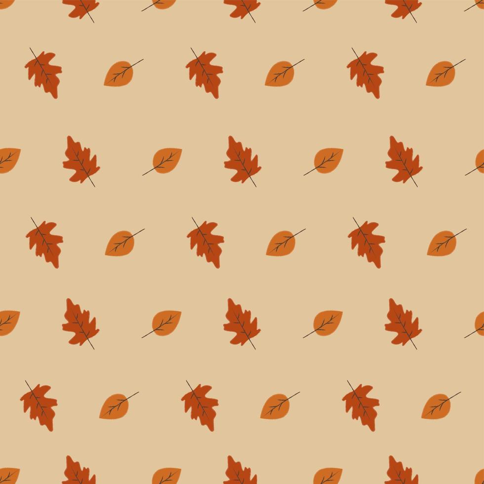 patrón de otoño sin costuras con hojas. estampado acogedor vectorial para textiles. fondo botánico dibujado a mano. vector