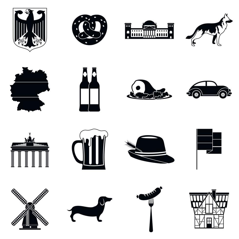 Germany black simple icons vector