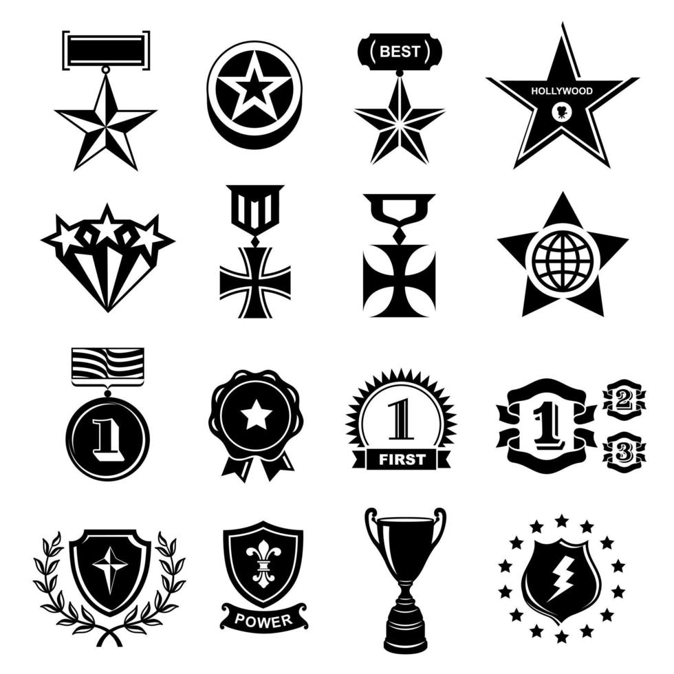 Trophy and awards icons set vector