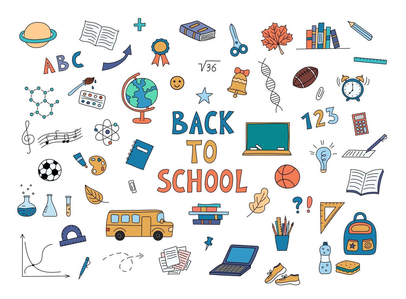 Collection of Cute Hand Drawn School Stickers for Journal 5417827 Vector  Art at Vecteezy