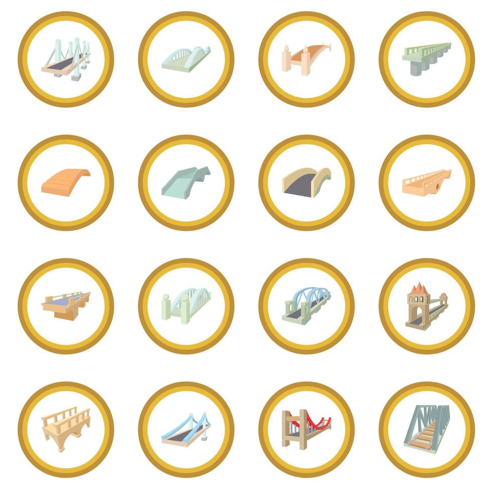 Bridge set icon circle vector