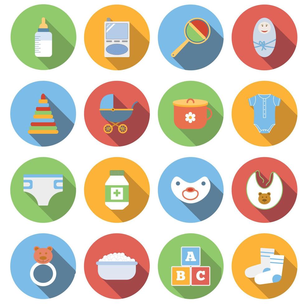 Baby icons set vector