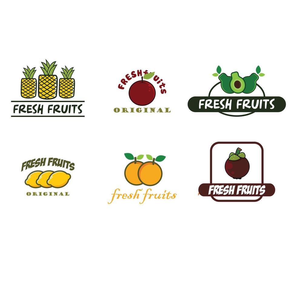 Fresh fruits illustration vector