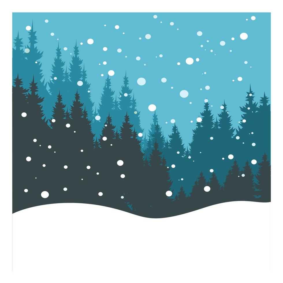 ilustración de bosque de invierno vector