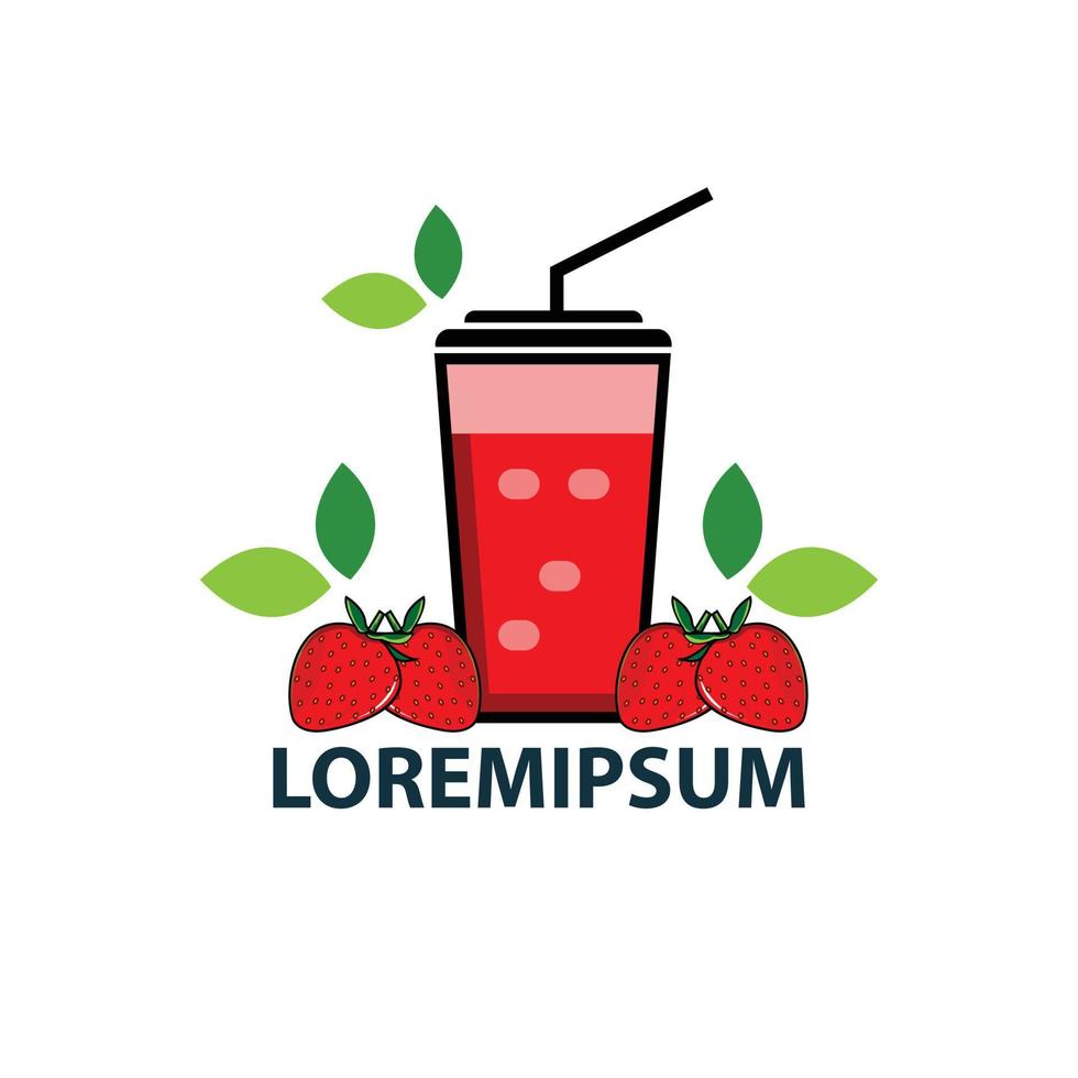 juice strawberry illustration vector