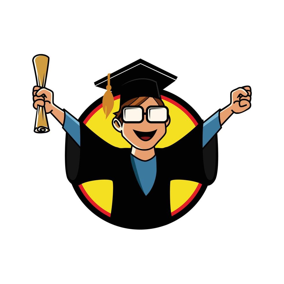 graduate school boy vector