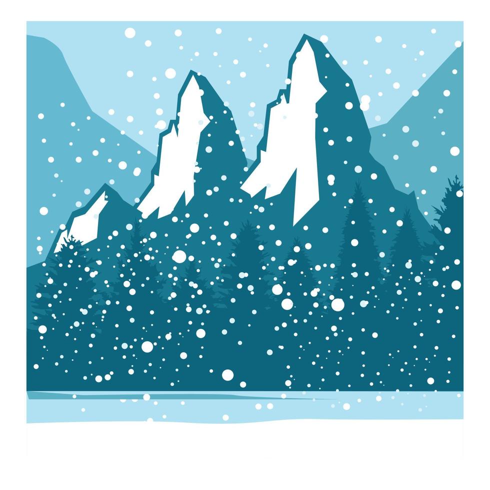 Winter forest background vector