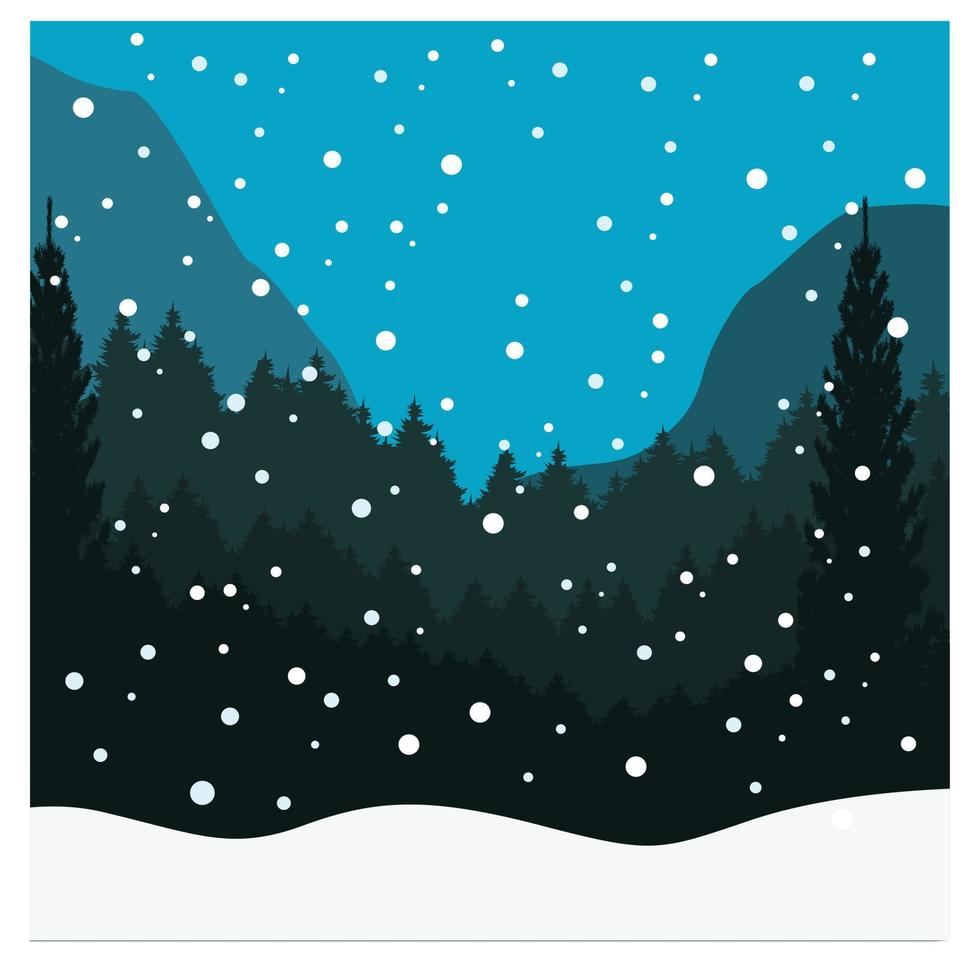 Winter forest background vector