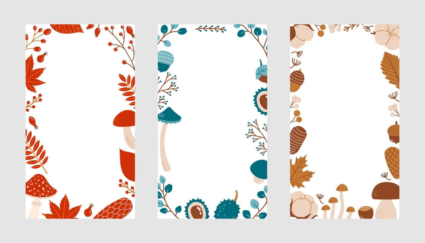 Autumn colors flat design leaves vector background fall illustration