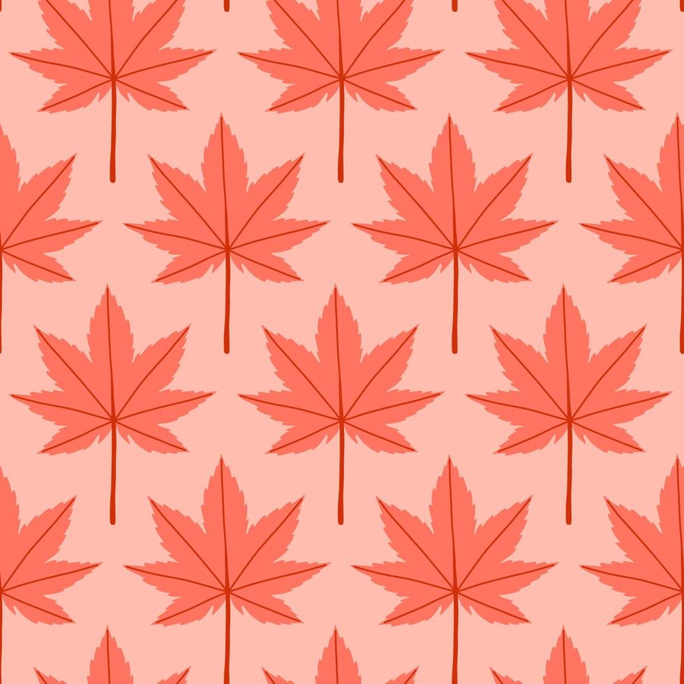 Autumn leaf seamless pattern vector simple leaves illustration