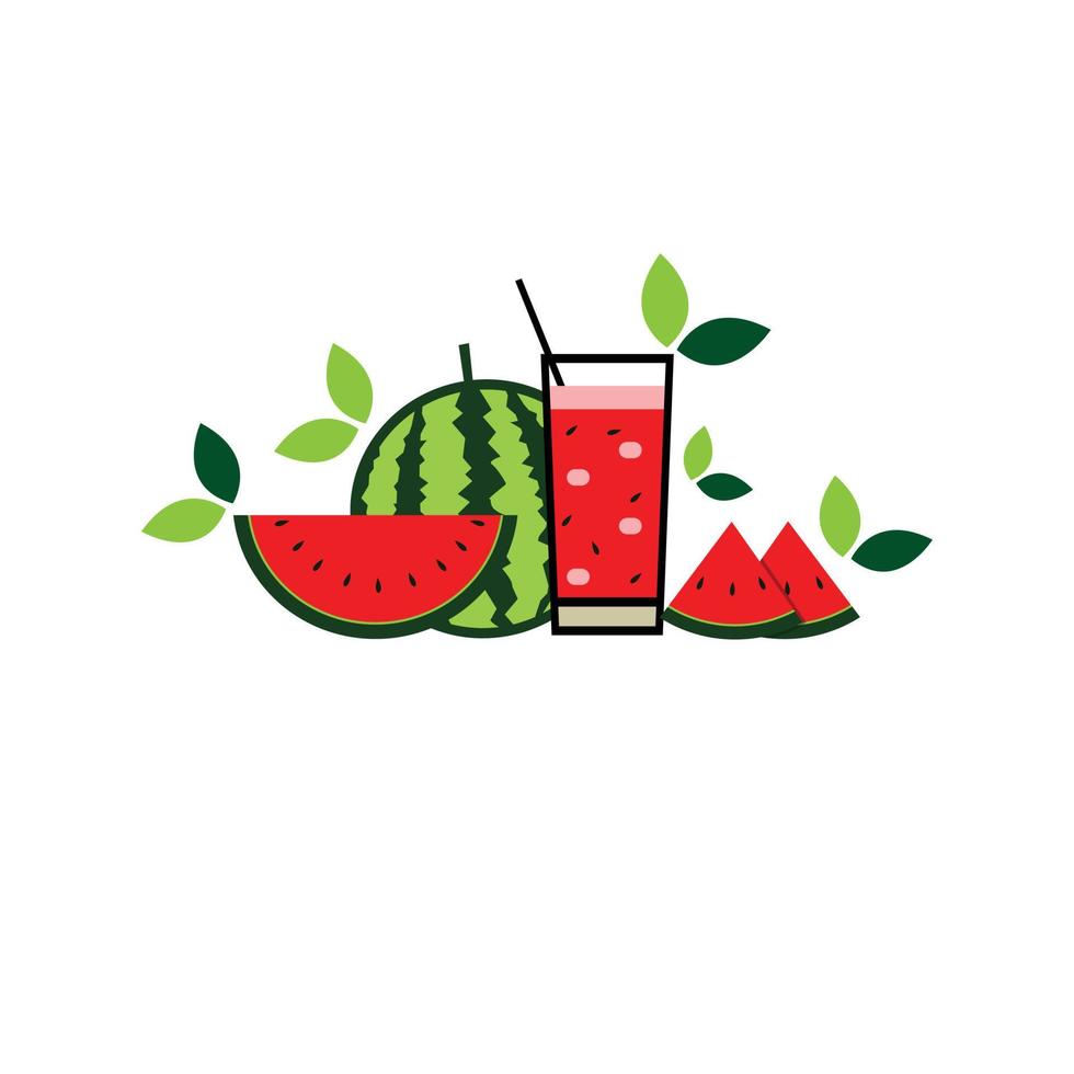 Watermelon juice illustration vector