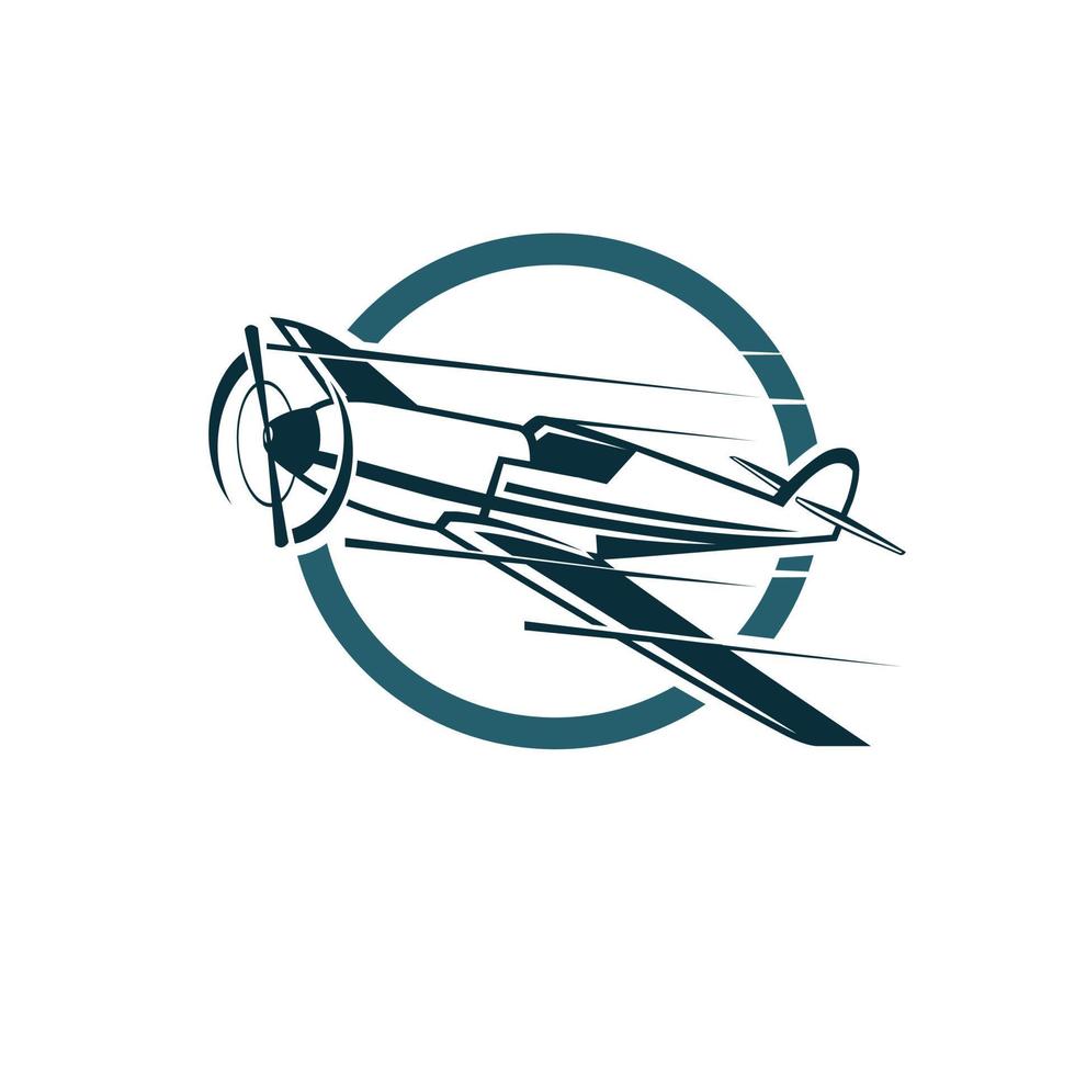 flying plane logo illustration vector