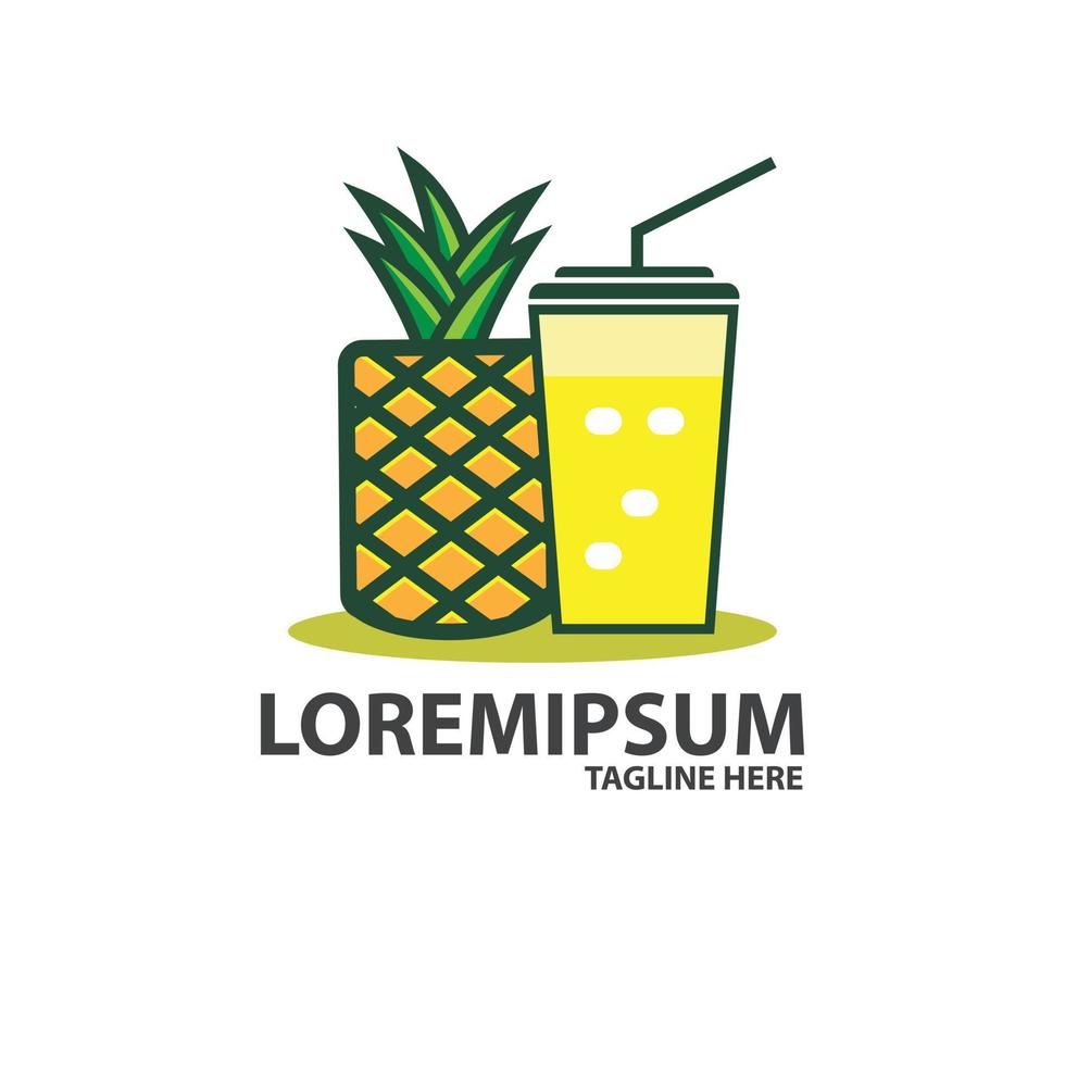 Pineapple juice illustration vector