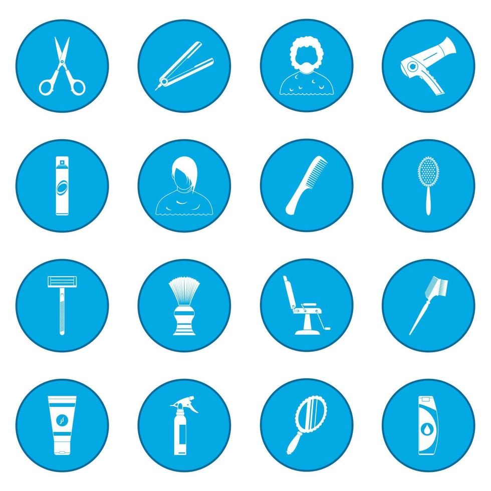 Hairdressing icon blue vector