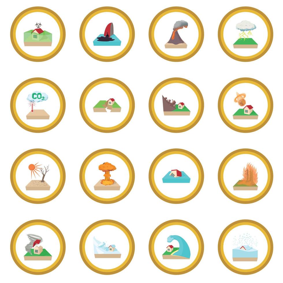 Natural disaster icon circle vector
