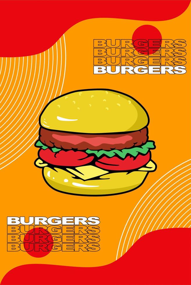 fast food burger promotion background vector