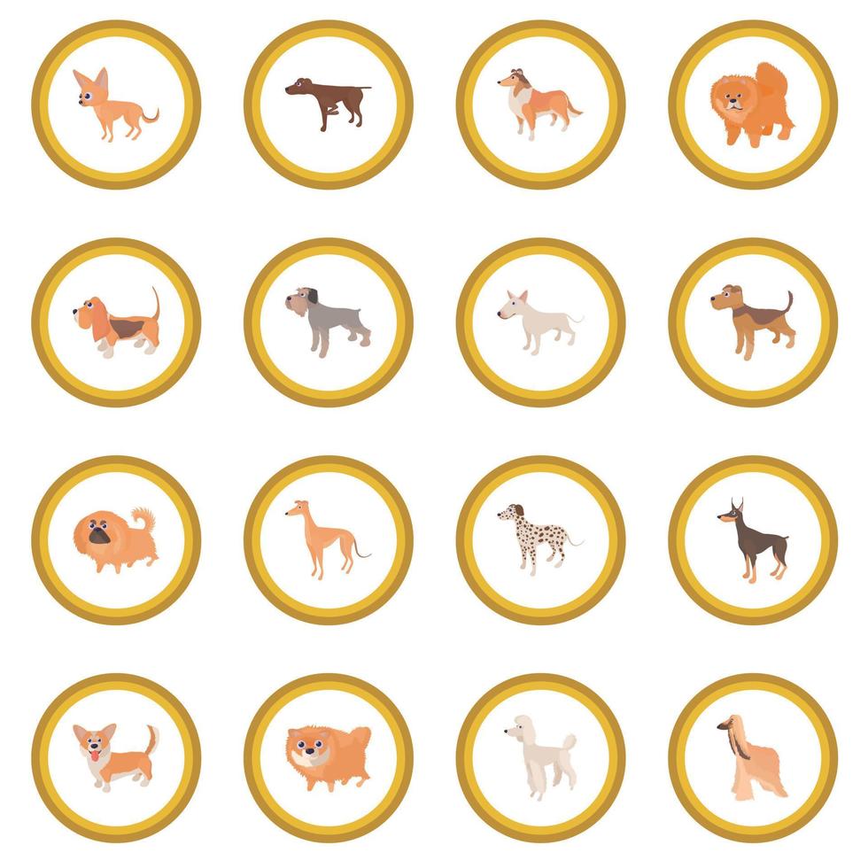 círculo de icono de perro vector