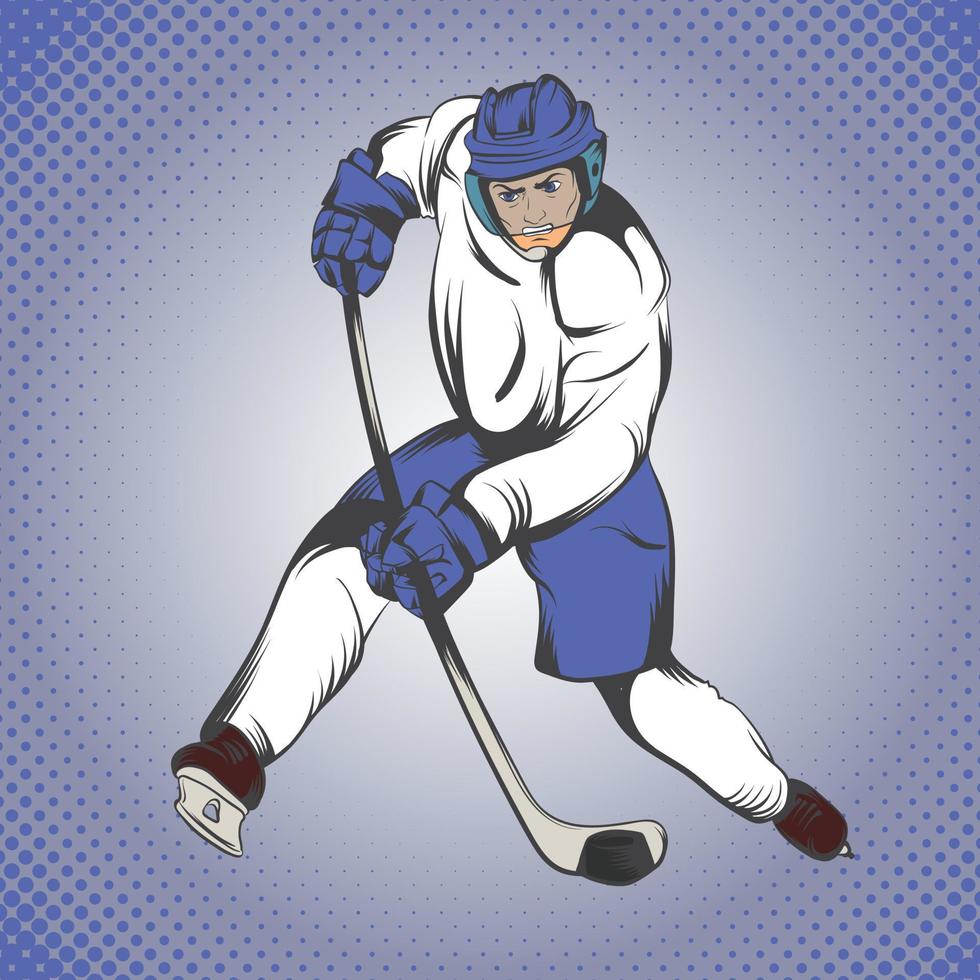 Comics hockey player vector