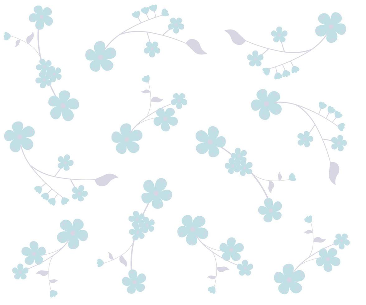 floral pattern of small flowers in pastel colors vector