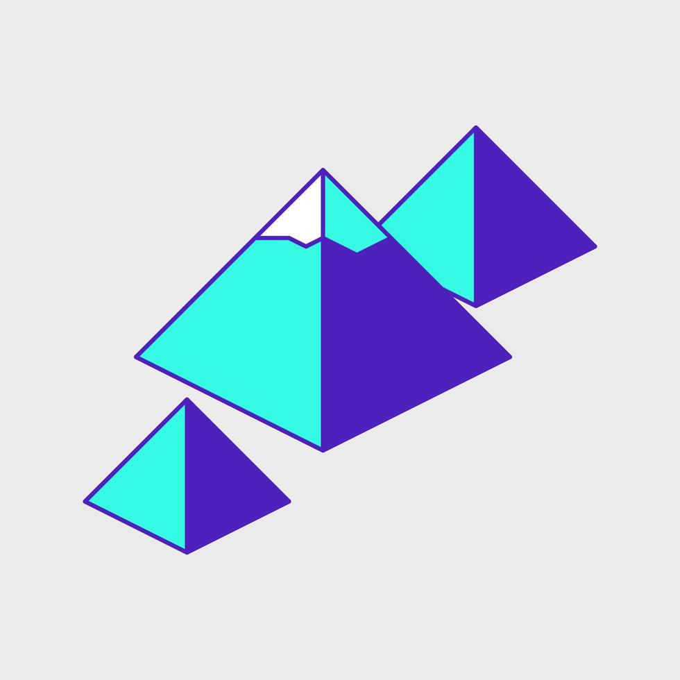 Great pyramids of giza isometric vector icon illustration