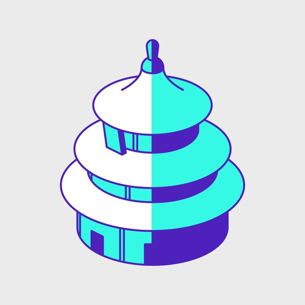 Temple of heaven isometric vector icon illustration