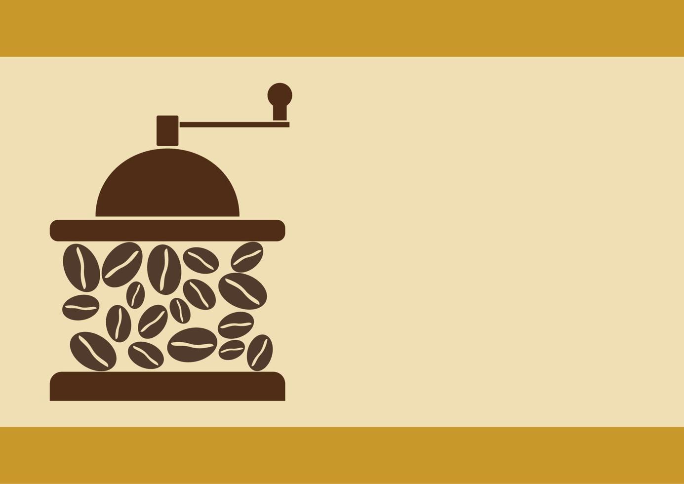 Editable Manual Grinder Coffee Vector Illustration Text Background, Can be Used for Cafe Advertising