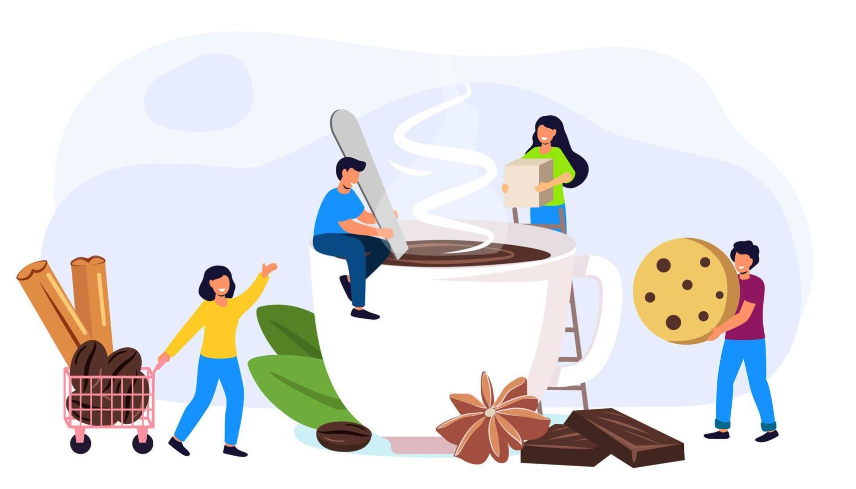 Coffee time Energetic tasty vector