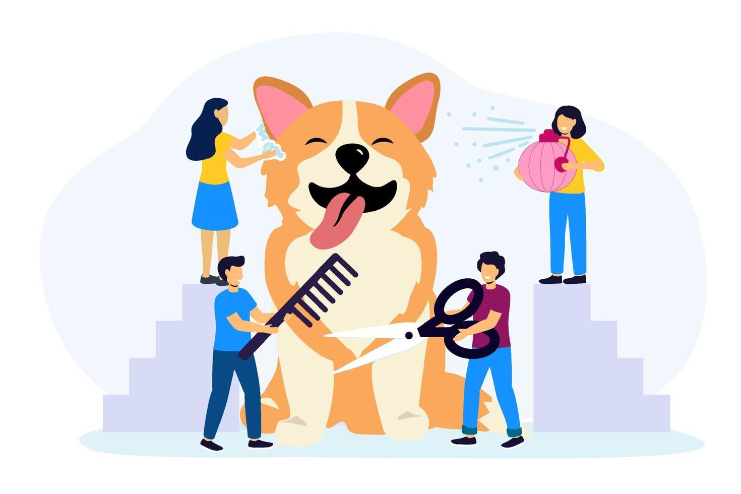 Professional groomer services vector