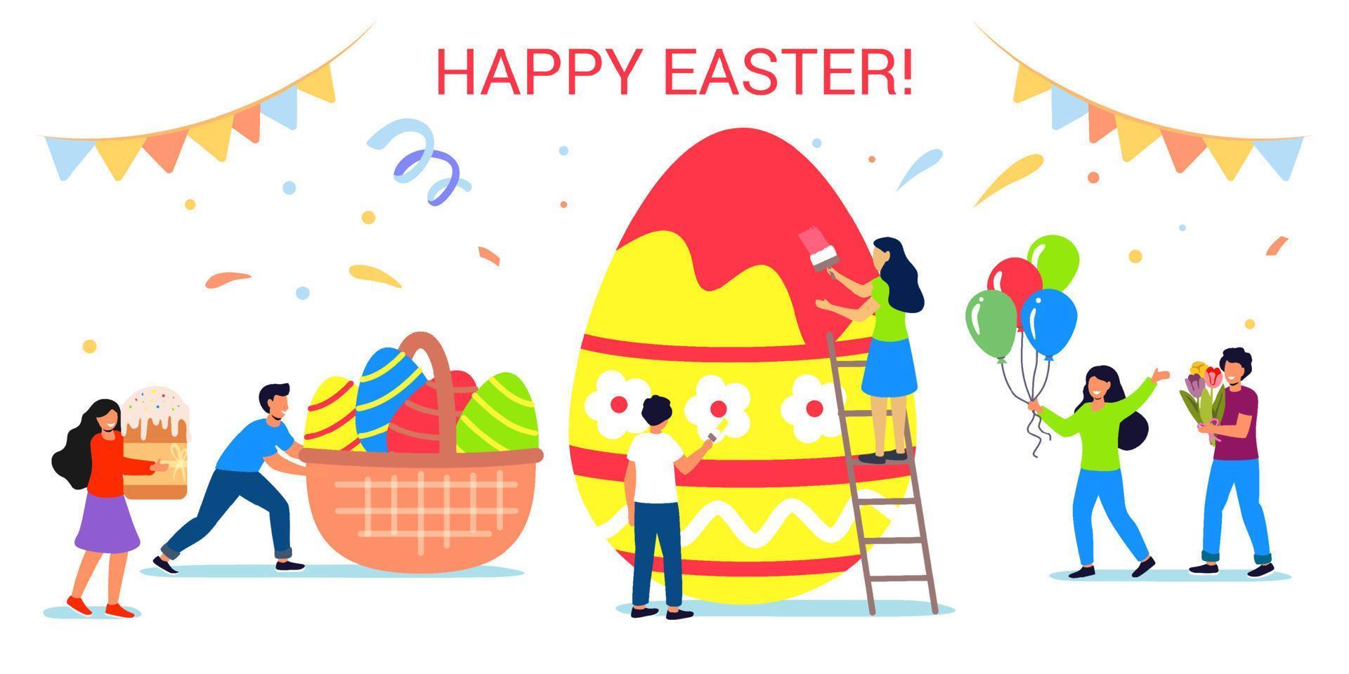 Happy Easter greeting card vector