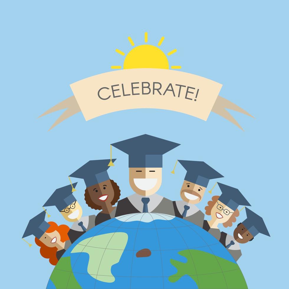 People of the World Graduation and Education Concept vector