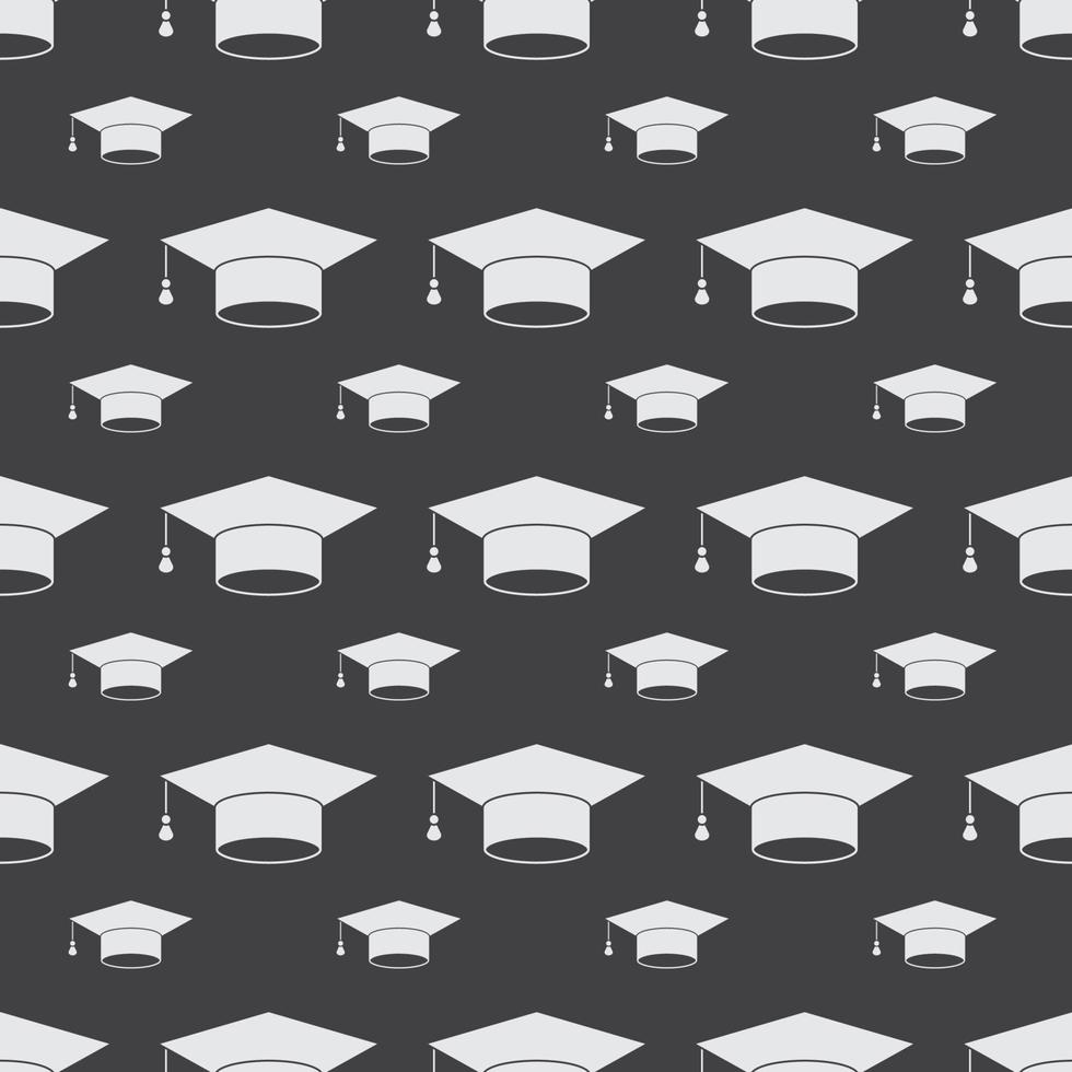 fondo de patrón sin costuras de gorro de graduación vector