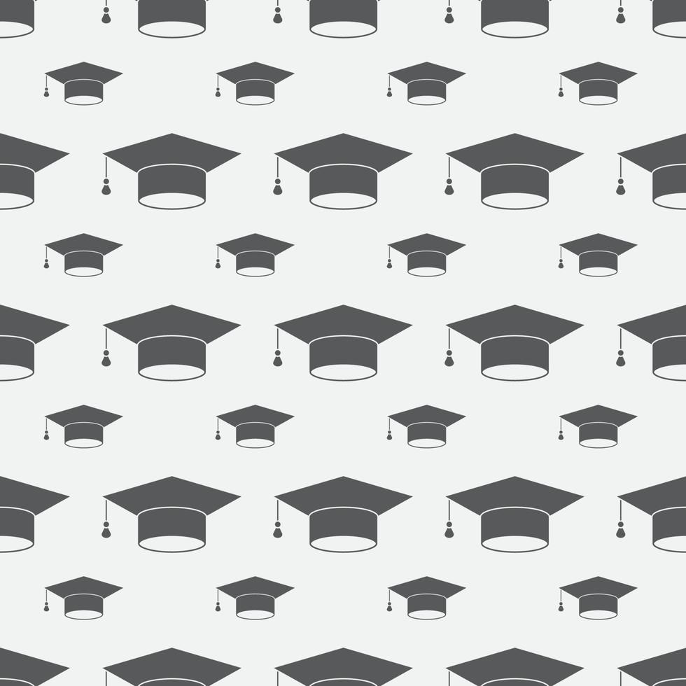Graduation Cap Seamless Pattern Background vector