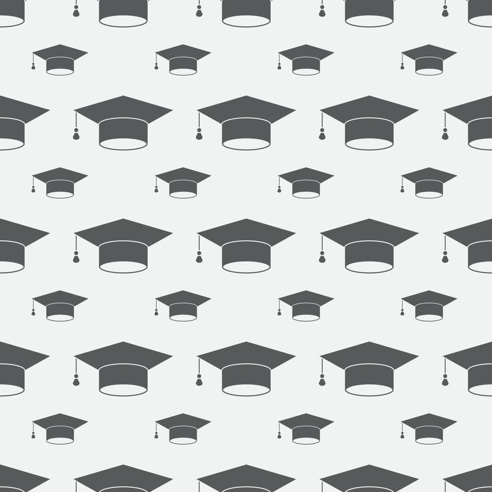 Graduation Cap Seamless Pattern Background vector