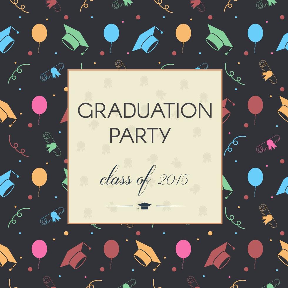 Graduation Celebrating Invitation or Postcard Background vector