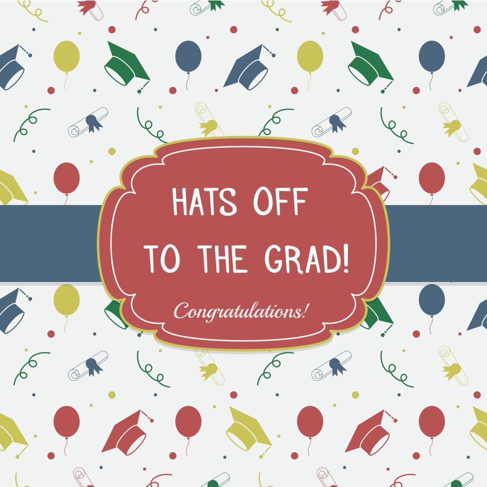 Graduation Celebrating Invitation or Postcard Background vector