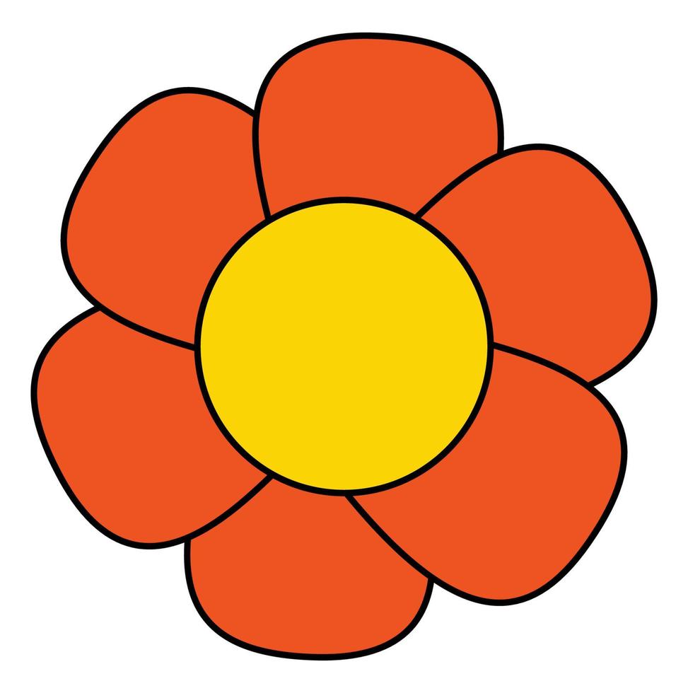 sticker. beautiful flower. illustration, vector