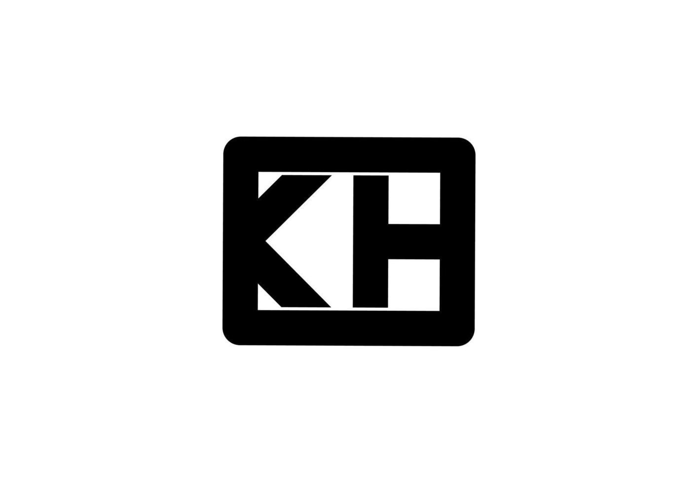 kh hk k h initial letter logo vector