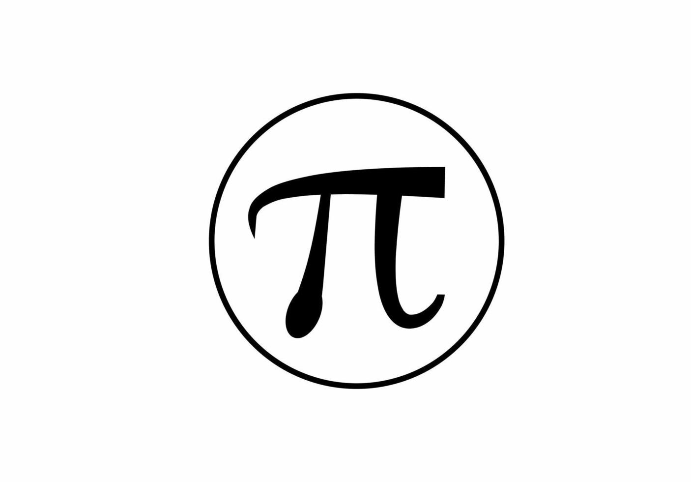 Pi symbol isolated on white background vector