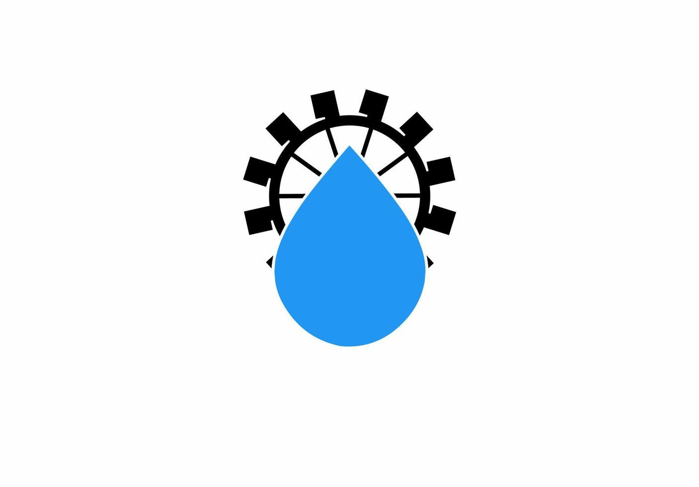 logotipo de molino de agua simple aislado sobre fondo blanco vector