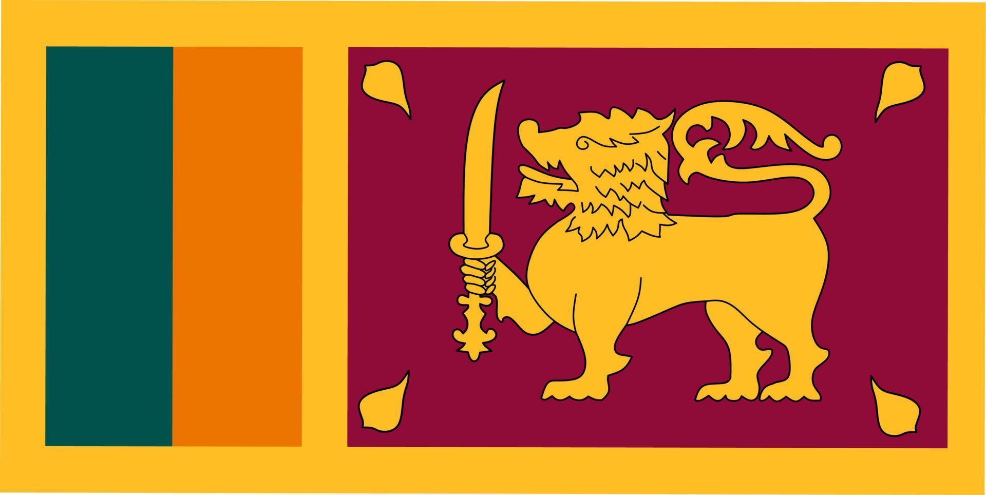 sri lanka flag.ceylon y oficialmente la república socialista democrática de sri lanka vector